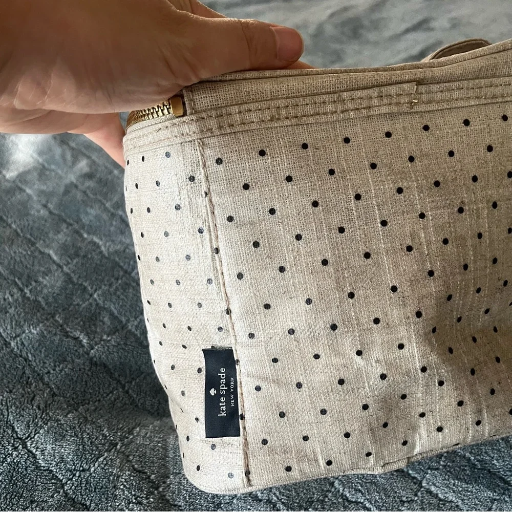 Kate Spade Tan Dotted‎ insulated lunch Bag